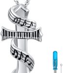 PELOVNY Urn Necklace for Ashes Tree of Life Rose Viking Music Butterfly Guitar Hummingbird Dragonfly Angel Wing Cremation Urn Pendant Necklaces S925 Sterling Silver Keepsake Memorial Remains Pendant for Women